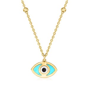 Pure Collection by Ross-Simons Italian 14kt Yellow Gold Evil Eye Necklace With Multicolored Enamel Size 16 - 1 of 3