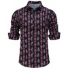 Clearlove Men's Floral Print Button Down Shirt Long Sleeve Party Travel Casual Dress Shirt Breathable Comfort Top - 2 of 4