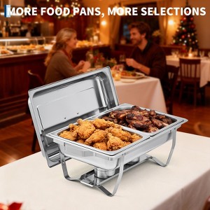 Stainless Steel Rectangular Buffet Server, Durable Insulated Food Warmer with Lid, Commercial and Home Party Use, Maintains Food Temperature - 1 of 4