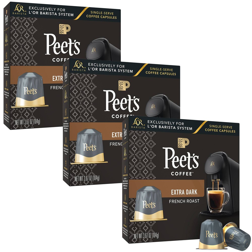 Photos - Coffee Peet's French Extra Dark Roast  Capsules for L'OR Barista - 11oz/30c