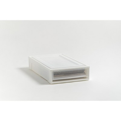 White 27.5qt Plastic Under Bed Storage Containers with Sliding Drawers, 4 Pack