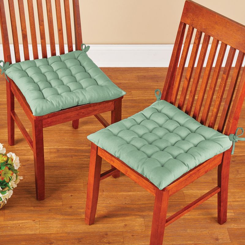 Collections Etc Colorful Chair Cushion Pads with Chair Ties - Set of 2, 2 of 4