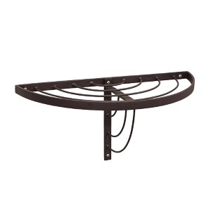 Half-Round Wrought Iron Wall Plant Shelf Roman Bronze - Achla Designs: Freestanding Indoor/Outdoor Holder, No Assembly Required - 1 of 4