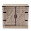 Wayne Farmhouse Wood 2 Doors Shoe Storage Cabinet Oak Brown - Baxton Studio - image 3 of 4
