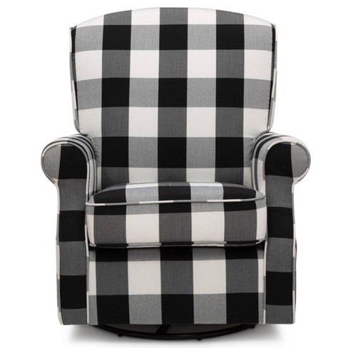 Delta Children Oakley Nursery Glider Swivel Rocker Chair Black Plaid Target