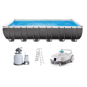 Intex ZX100 Auto Pressure Side Pool Cleaner and 24 Foot x 12 Foot x 52 Inch Rectangular Ultra XTR Frame Swimming Pool with Pump - 1 of 4