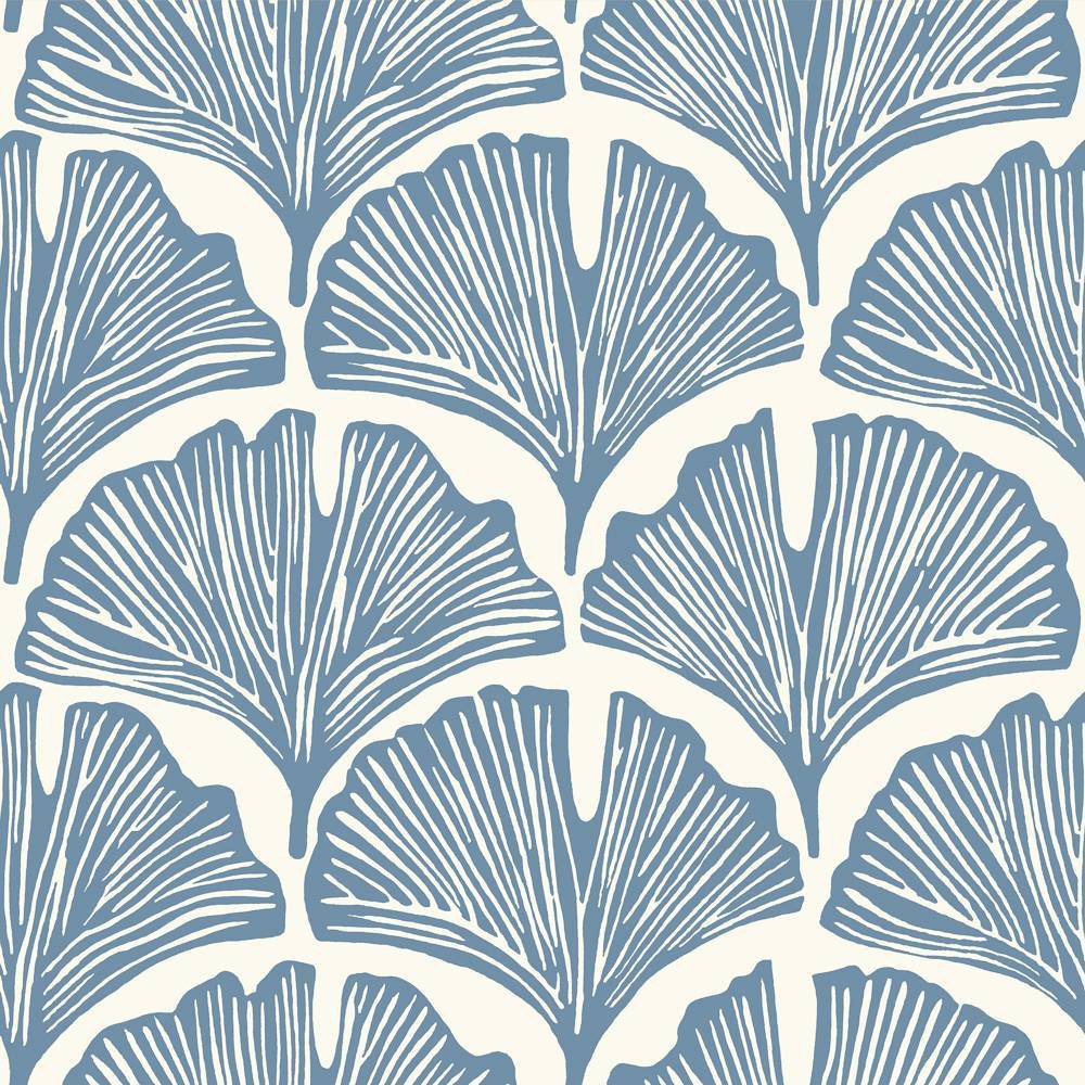 Photos - Wallpaper Tempaper Novo Gratz Feather Palm Waverly Blue Peel and Stick 