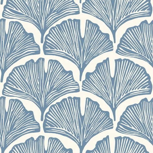 Tempaper Novo Gratz Feather Palm Waverly Blue Peel and Stick Wallpaper - image 1 of 4