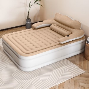 Queen/Full XL Size Air Mattress with Headboard, 18 inch Inflatable with Pillow, Blow Up Mattress with Removable Electric Pump - 1 of 4