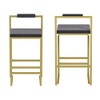EHMKNP Modern Velvet Upholstered Bar Stools Set of 2 – Counter Height Dining Chairs with Footrest & Back Support for Kitchen - 2 of 4