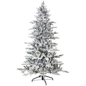 Northlight Real Touch™ Elite Pre-Lit Flocked Calgary Pine IPT Artificial Christmas Tree - 9' Dual Color LED - 1 of 4