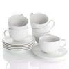 Elama Cafe 12 Piece 8 Ounce Porcelain Cup and Saucer Set in White - 2 of 4