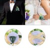 Unique Bargains Silk Wedding Artificial Rose Boutonniere and Wrist Corsage Set Yelllow - 3 of 4