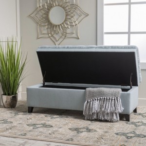PAGED 50 Inch Fabric Storage Ottoman Bench, Modern End of Bed Bench with Button Tufted Cushion for Living Room, Bedroom, Entryway - 1 of 4