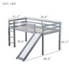 NicBex Twin Size Low Loft Bed with Slide & Ladder,Fun Kids Bunk Bed with Safety Rails & Rubber Wood Twin Loft Bed for Kids,Teens - 3 of 4
