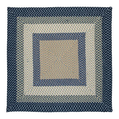 Colonial Mills Montego Braided Rug, Blue Burst 3' square, Square Shape