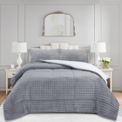 Marcielo Soft Plush Flannel Bubble 3PCS Comforter Set