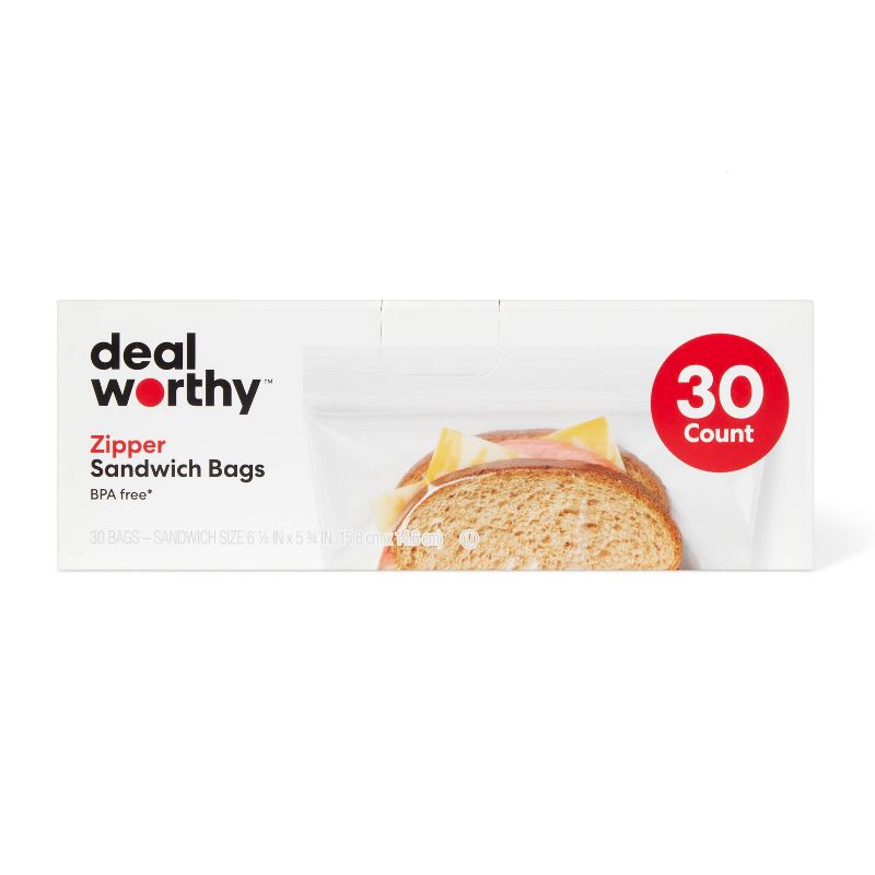 Sandwich Bags - 30ct - Dealworthy&#8482;, 1 of 4