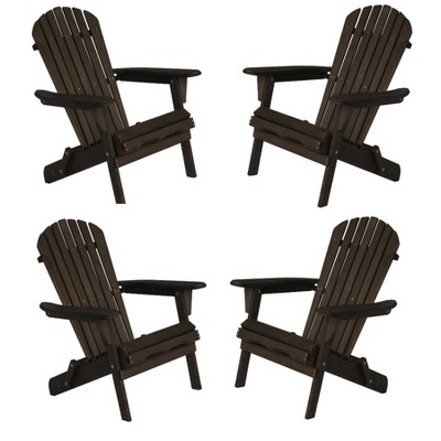 4pc Oceanic Adirondack Chairs - Dark Brown - W Unlimited