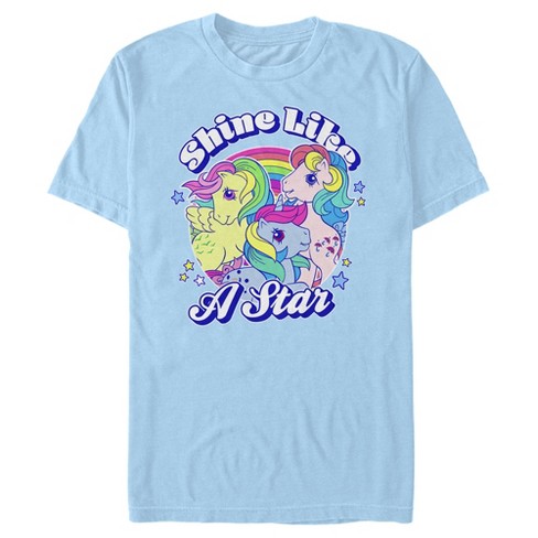 Men s My Little Pony Shine Like a Star Circle T Shirt Light Blue 3X Large