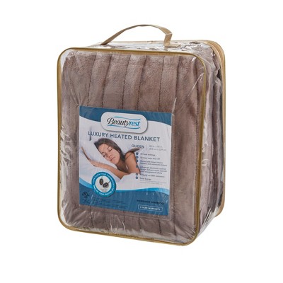 Queen Mink Plush Heated Blanket with Dual Controllers