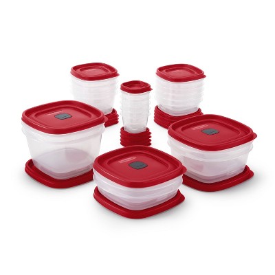 Rubbermaid Easy Find Lids 40pc Plastic Food Storage Container Set Clear: Microwave & Dishwasher Safe, Freezer-Safe