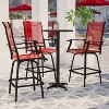 Flash Furniture Valerie Patio Bar Height Stools Set of 2, All-Weather Textilene Swivel Patio Stools and Deck Chairs with High Back & Armrests - 3 of 4