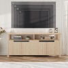 63 Inch Farmhouse TV Stand for TVs up to 70 Inch, Rustic Entertainment Center with 4 Door and Open Shelf, for Living Room, Bedroom - 2 of 4