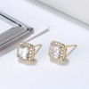 Square Halo Stud Earrings for Women Clear Cz Sterling Silver Womens Ginger Lyne Collection - 2 of 4