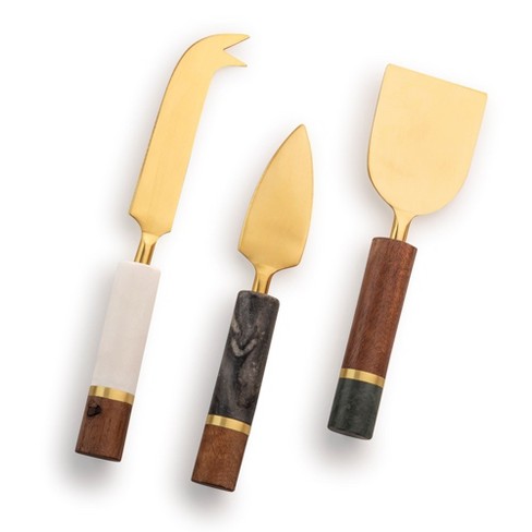 GAURI KOHLI Brittany Agate Cheese Knives, Set of 3