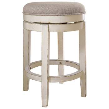 Realyn Upholstered Swivel Counter Height Barstool Beige - Signature Design by Ashley