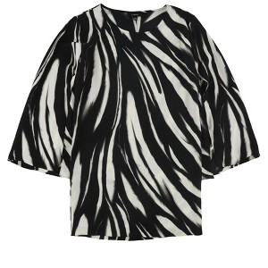 Alfani Womens Zebra Print Tunic Blouse - 1 of 2