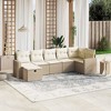 vidaXL 7 Piece Patio Sofa Set with Cushions Beige and Cream Poly Rattan - Without Storage - 2 of 4