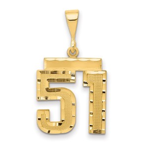 Black Bow Jewelry 14K Yellow Gold, Varsity Collection, Medium D/C Pendant Number 51 - 1 of 4