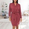 ADR Women's Classic Soft Knit Short Lounge Robe with Pockets - 2 of 3