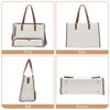 EcoSummer Lunch Tote Bag for Women 15.6" Work Tote with Insulated Compartment Laptop Briefcase with Wristlet, White＆Brown. - 3 of 4