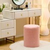 KTMBDW Round Teddy Fleece Ottoman with Soft Padded Seat, Multi-Functional Footrest, Vanity Chairs for Makeup for Living Room, Bedroom, Entryway - 2 of 4