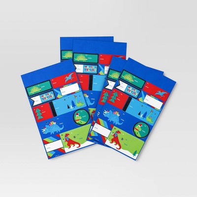 Image of 50ct Dinosaurs Peel and Stick Christmas Gift Tag Blue - Wondershop™