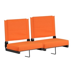 Emma and Oliver Set of 2 500 lb. Rated Lightweight Stadium Chair with Ultra-Padded Seat - 1 of 4