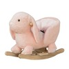 Qaba Rabbit Wooden Rocking Horse with Simulated Sound, Wooden Base, Seat Belt, Plush Stuffed Rocking Chair for Baby, Toddler, 18-36 Months, Pink - 4 of 4