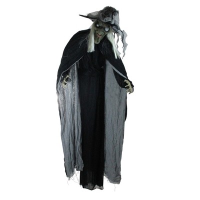 Northlight 6' LED Lighted Life-Size Standing Witch with Cape Halloween Decoration - Black/Gray