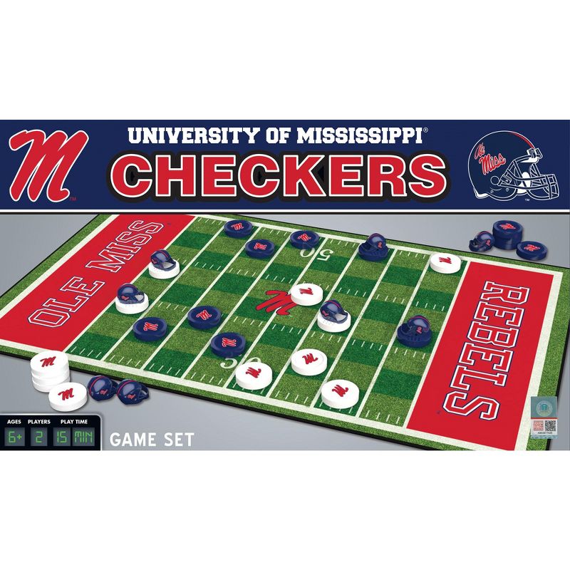 MasterPieces Officially licensed NCAA Ole Miss Rebels Checkers Board Game for Families and Kids ages 6 and Up, 1 of 6