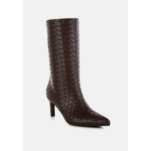 Mentha Woven Faux Leather Women Boots - 1 of 4