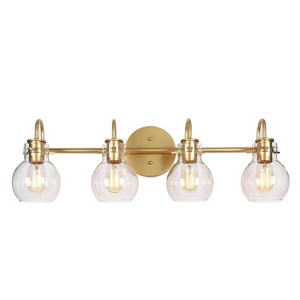 LNC 2-Lights Gold with Clear Glass Shade Modern/Contemporary Vanity  Lights,2 Light/ 3 Light/ 4 Light/ 5 Light - 1 of 4
