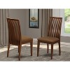 HomeStock 2 Dining chair with Linen Fabric Fabric Sea in Mahogany finish - 3 of 4
