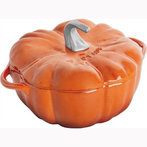 STAUB Cast Iron 3.5-qt Pumpkin Cocotte with Stainless Steel Knob - 1 of 4