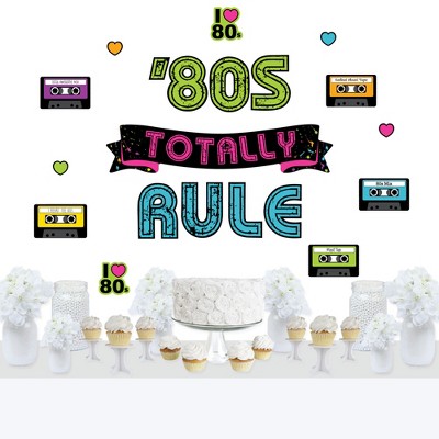 Big Dot of Happiness 80’s Retro - Peel and Stick Totally 1980s Party Decoration - Wall Decals Backdrop