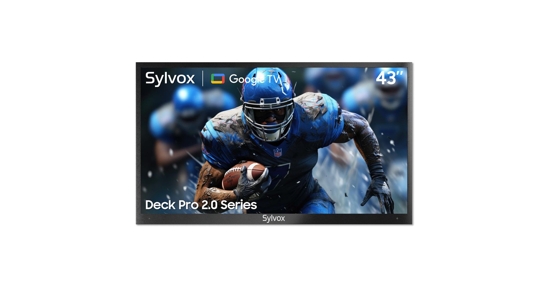 SYLVOX Outdoor Smart TV, 43" Google TV with Dobly Atmos, 4K 1000nits Outside Television, IP55 Waterproof TV for Partial Sun (Deck Pro 2.0 NEW)