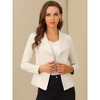 Allegra K Women's Faux Suede Lapel Draped Outwear Open Front Jacket - 2 of 4