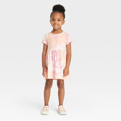 Image of Toddler Girls' Warm Tie-Dye Short Sleeve Dress - Cat & Jack™ 2T